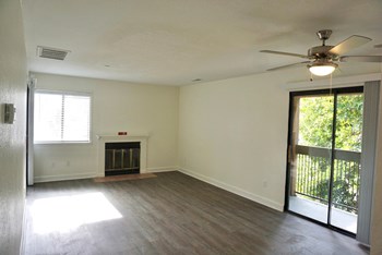 Living room fire place at Hilltop Commons Apartments in San Pablo CA